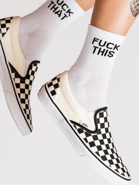 NWT Vans Women's 6.5 Checked Slip-ons